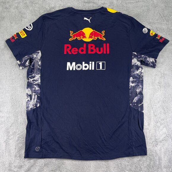 Puma Red Bull Racing Formula 1 Team T Shirt Mens XL Night Sky Mobil 1 Dry Cell - Picture 2 of 16